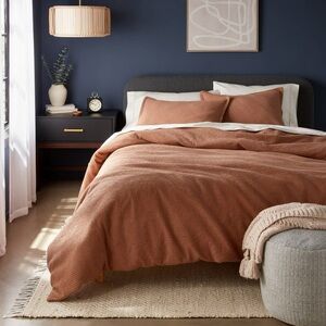 NWT West Elm Terracotta Linen Duvet Cover